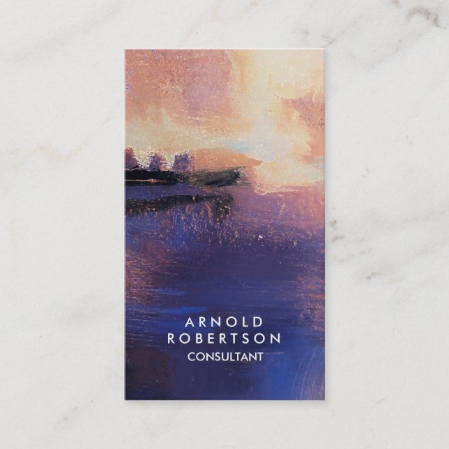 Creative Blue Abstract Modern Elegant Business Card (Front)