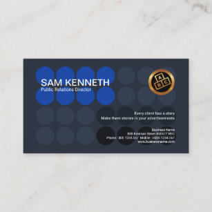 Creative Blue Dots Signage Public Relations Business Card