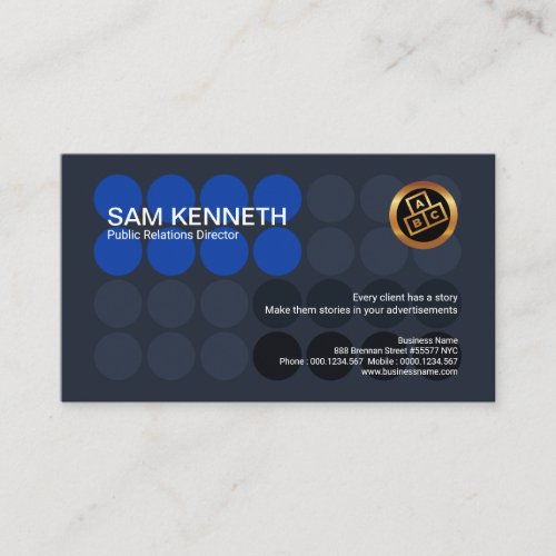 Creative Blue Dots Signage Public Relations Business Card