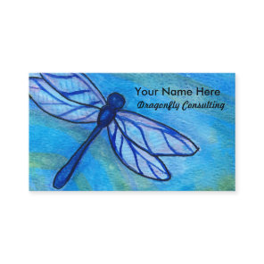Creative Blue Dragonfly Watercolor Business Card