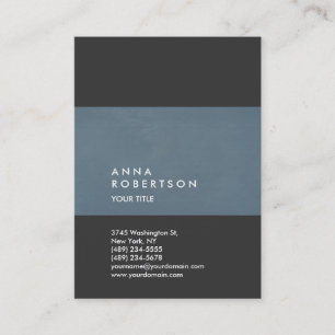 Creative Blue Gray Trendy Large Professional Business Card