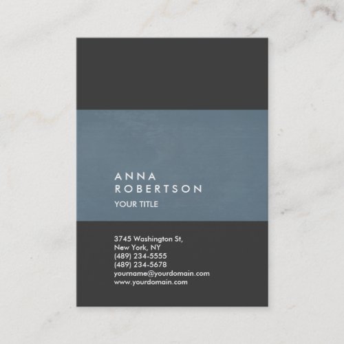 Creative Blue Gray Trendy Large Professional Business Card