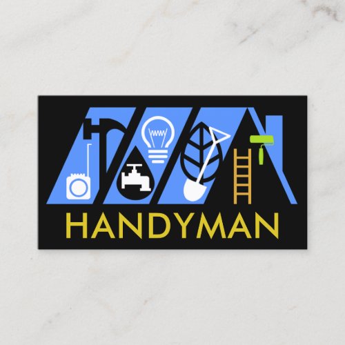 Creative Blue Handyman Tools Roof Business Card
