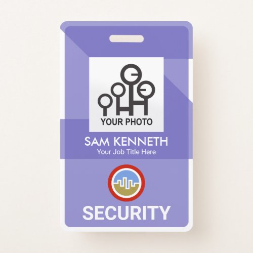 Creative Blue Letter_S Security Photo Template Badge