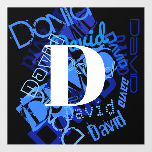 Creative Blue Monogram Floor Decals