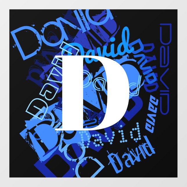 Creative Blue Monogram Floor Decals (Front)