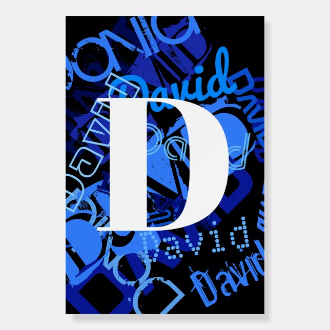 Creative Blue Monogram Foam Board (Front)