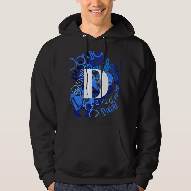 Creative Blue Monogram Hoodie (Front)