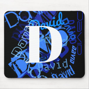 Creative Blue Monogram Mouse Pad