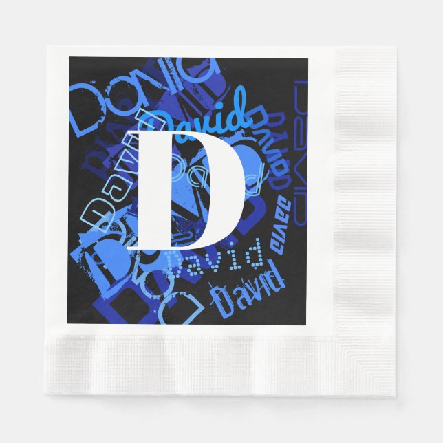 Creative Blue Monogram Napkins