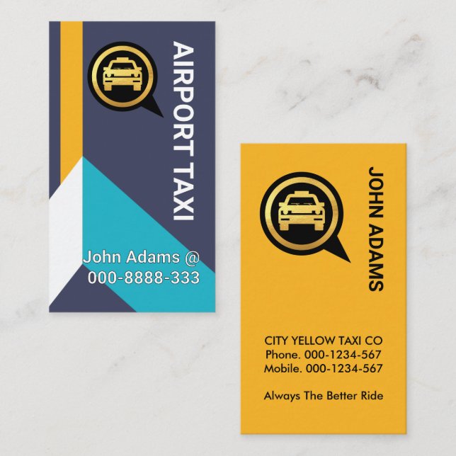 Creative Blue Skies Airplane Wings Airport Taxi Business Card (Front/Back)
