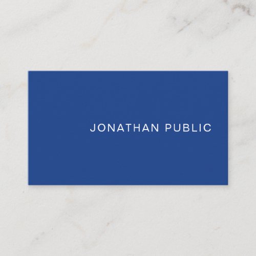 Creative Blue Sleek Design Trendy Plain Luxe Business Card