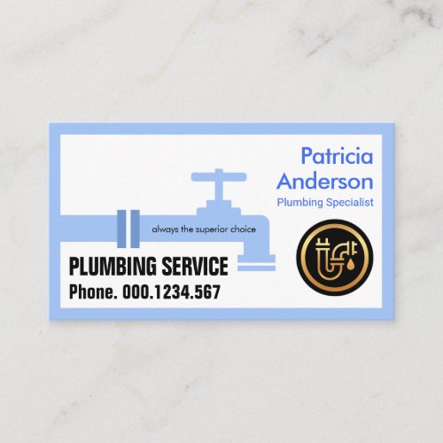 Creative Blue Water Pipe Frame Plumbing Business Card