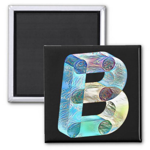 Creative Bold Letter B Initial Monogram  Magnet