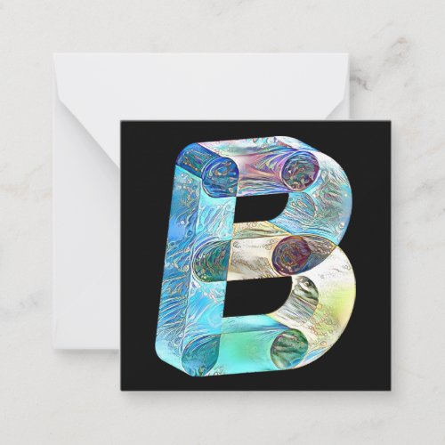 Creative Bold Letter B Initial Monogram  Note Card