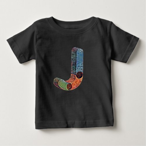 Creative Bold Letter J Initial Monogram  Baby T_Shirt