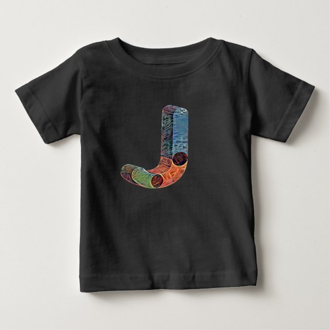 Creative Bold Letter J Initial Monogram  Baby T-Shirt (Front)