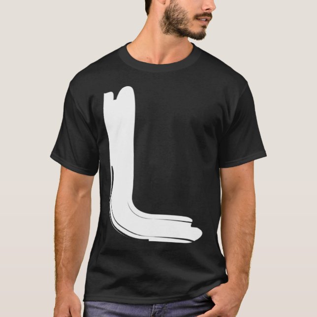 Creative Bold White Letter L   Alphabet  Marker T-Shirt (Front)