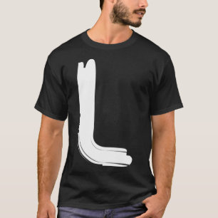 Creative Bold White Letter L  Alphabet Marker T-Shirt
