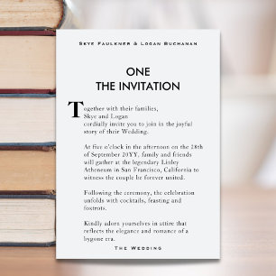 Creative Book Page Wedding Invitation Soft White