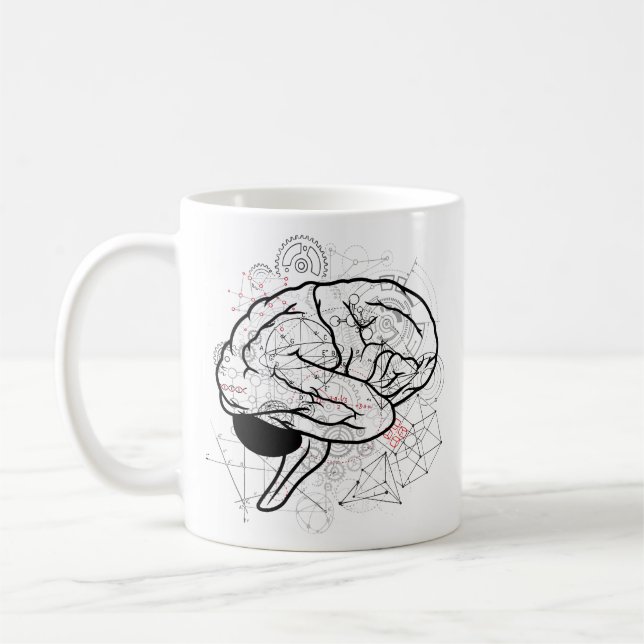 Creative Brain Artwork With Science Theme Coffee Mug (Left)