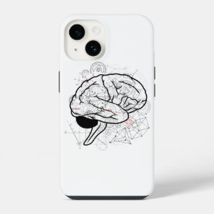 Creative Brain Artwork With Science Theme iPhone 14 Case