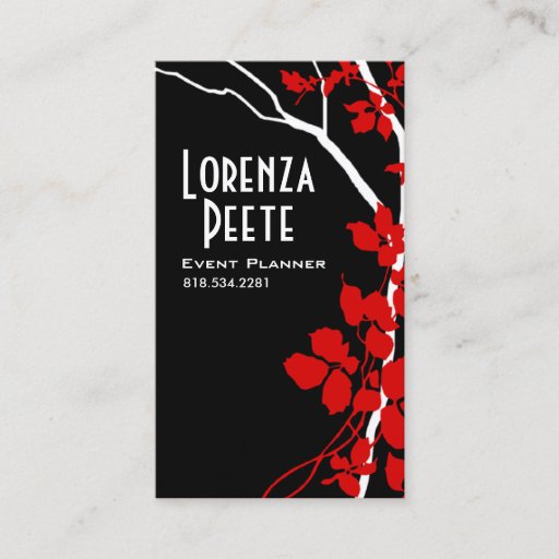 Customizable Creative Branches (Event Planner) Business Card Template