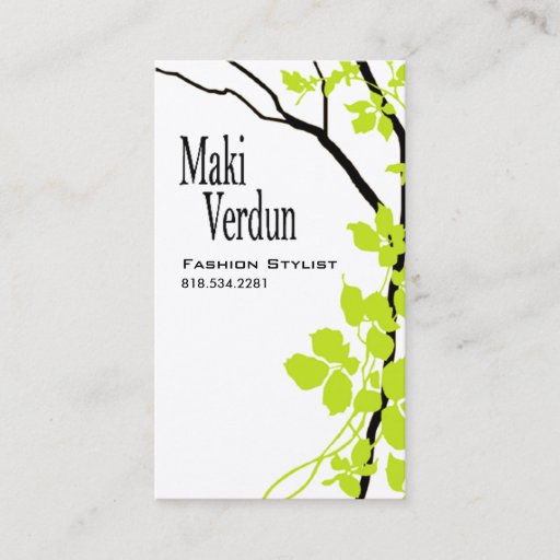 Customizable Creative Branches (Fashion Stylist) Business Card Templates