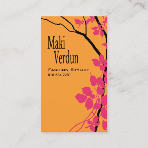 Customizable Creative Branches (Fashion Stylist) Business Card Template