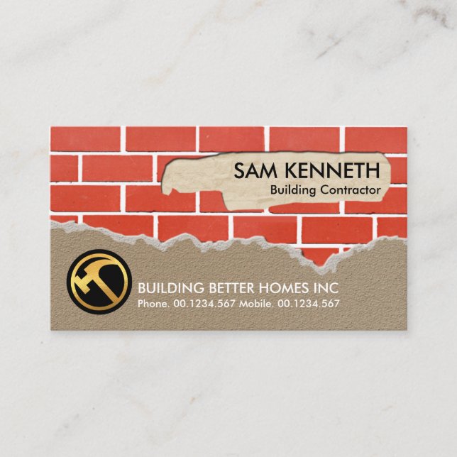 Creative Brickwork Plastering Renovation Works Business Card (Front)