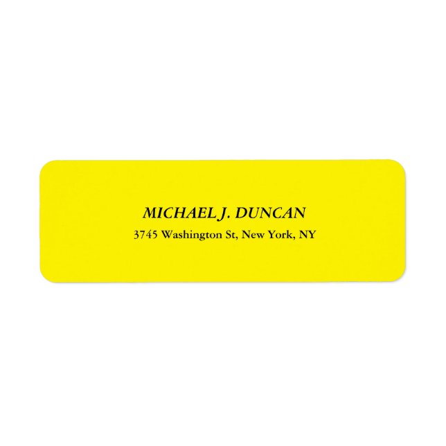 Creative Bright Yellow Classical Italic Cute Sheet Label (Front)