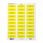 Creative Bright Yellow Classical Italic Cute Sheet Label (Full Sheet)