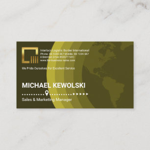 Creative Brown Layered Globe Sales Marketing Business Card