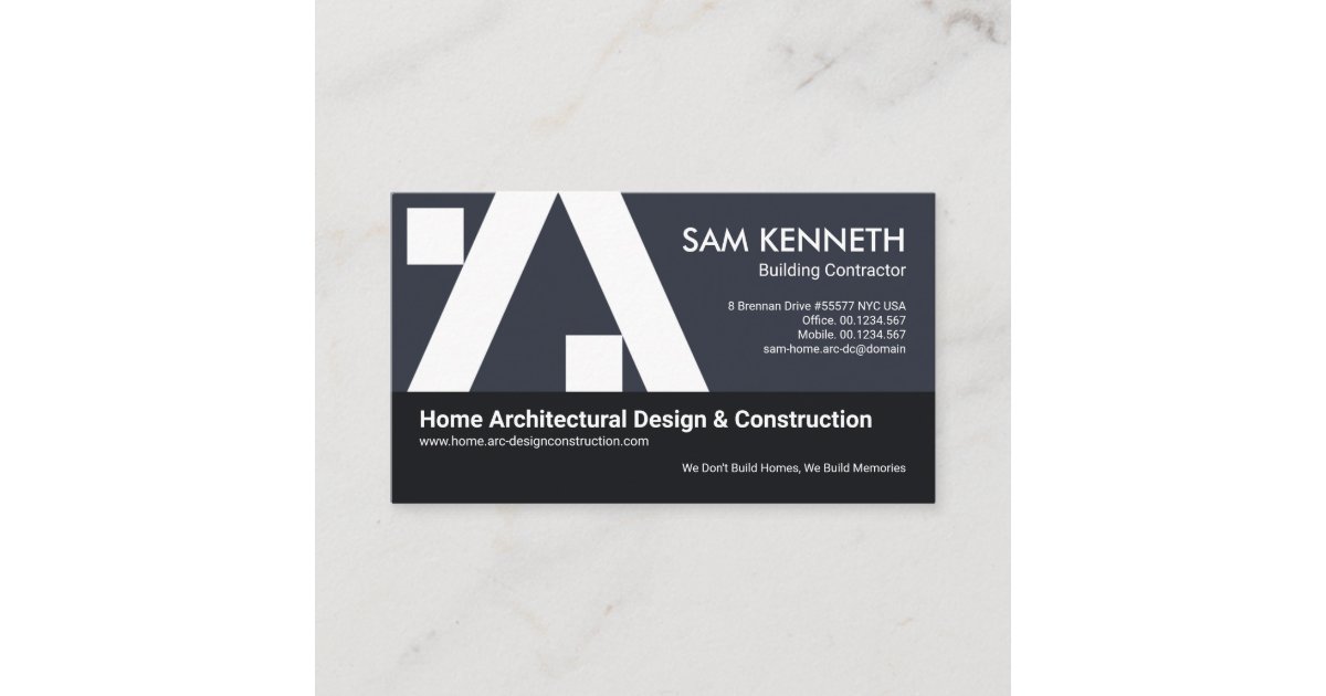 Creative Building A-Frame Construction Builder Business Card | Zazzle