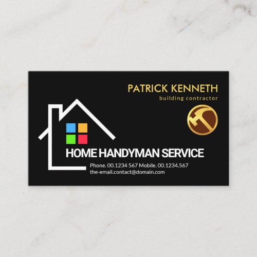 Creative Building Frame Handyman Roofing Business Card