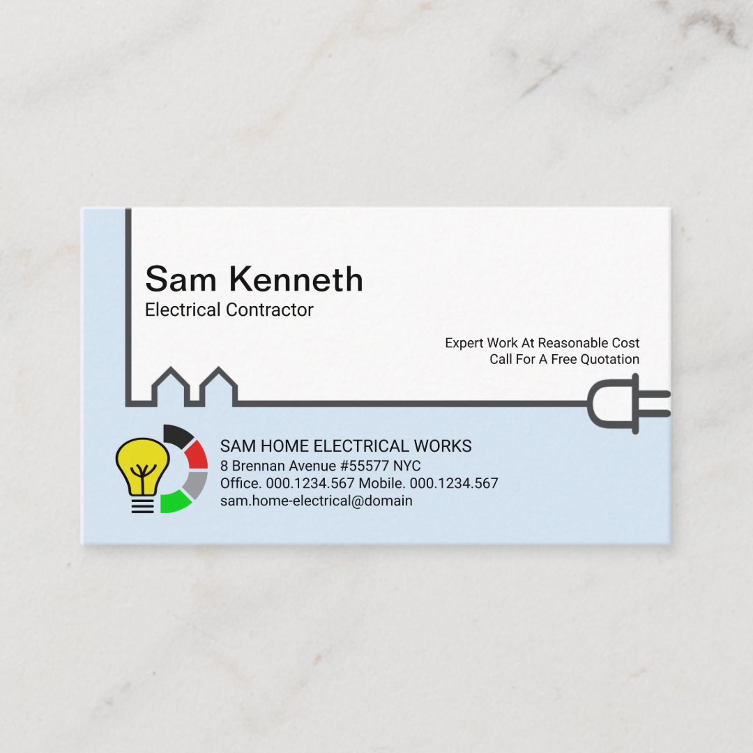 Creative Building Power Line Electrical Contractor Business Card | Zazzle