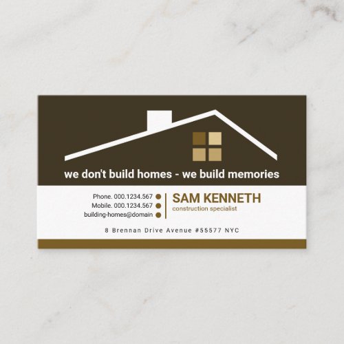 Creative Building Roof Construction Builder Business Card