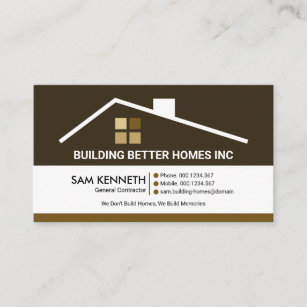 Creative Building Roof Professional Construction Business Card