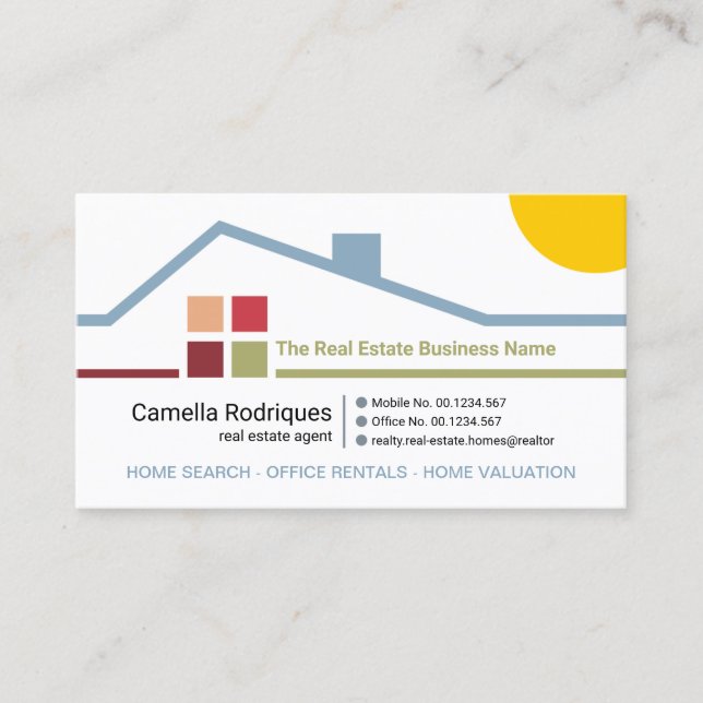 Creative Building Rooftop Realty Business Card (Front)