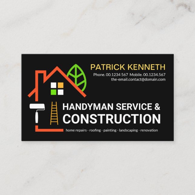 Creative Building Structure Landscape Builder Business Card (Front)