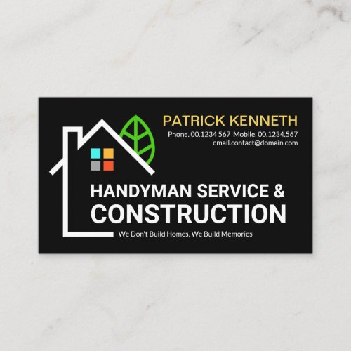 Creative Building Structure Roofing Contractor Business Card