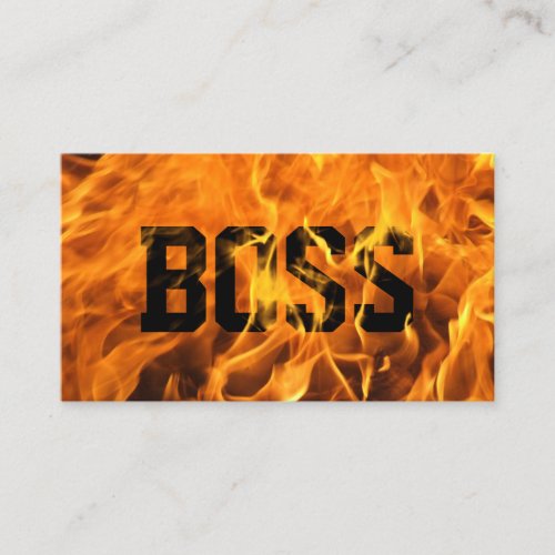 Creative Burning Fire Bold Typography Boss Business Card