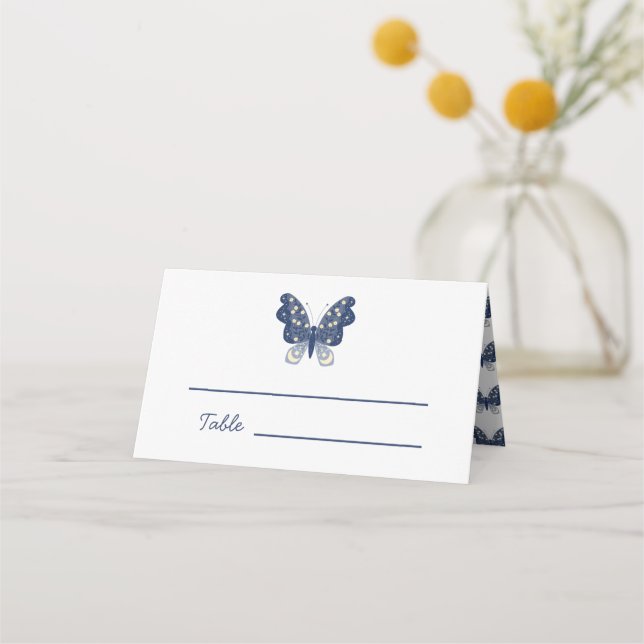 Creative Butterfly Wedding Place Card (Front)