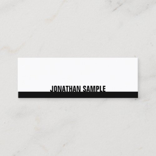 Creative BW Modern Elegant Black White Template Mini Business Card