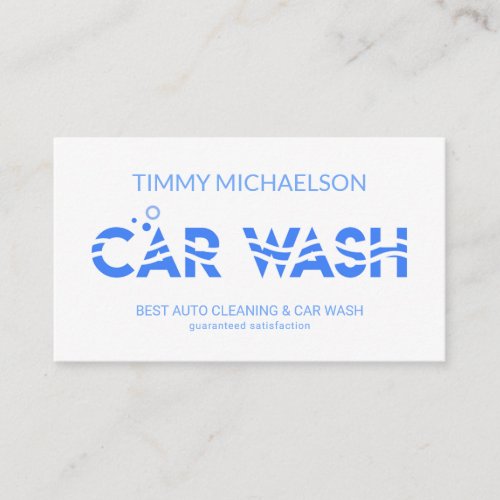 Creative Car Wash Wave Layers Business Card