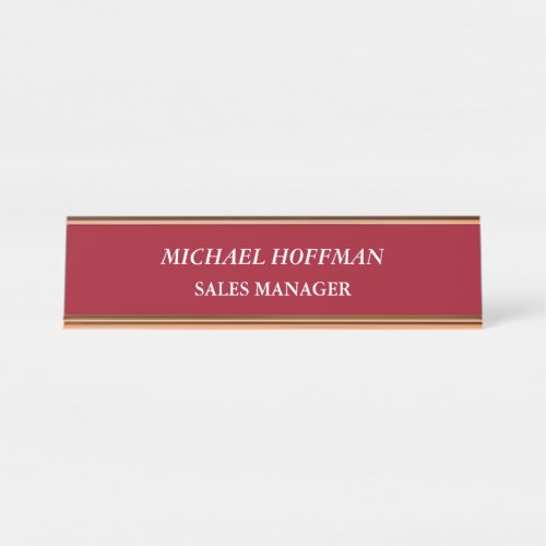 Creative Carmine Red Minimalist Classical Italic Desk Name Plate