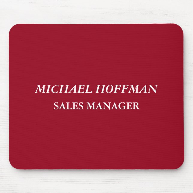 Creative Carmine Red Minimalist Classical Italic Mouse Pad (Front)