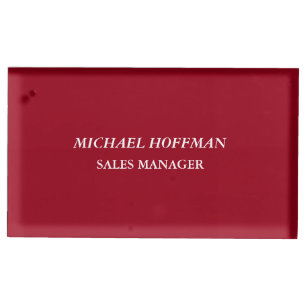 Creative Carmine Red Minimalist Classical Italic Place Card Holder