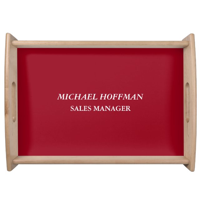 Creative Carmine Red Minimalist Classical Italic Serving Tray (Front)