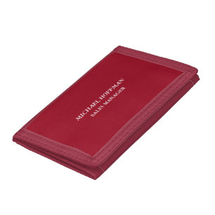 Creative Carmine Red Minimalist Classical Italic Tri-fold Wallet